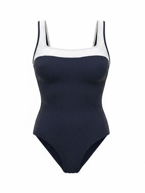 Paula beachwear SwordfishClassic Navy and White One-Piece style Swimsuit S/M